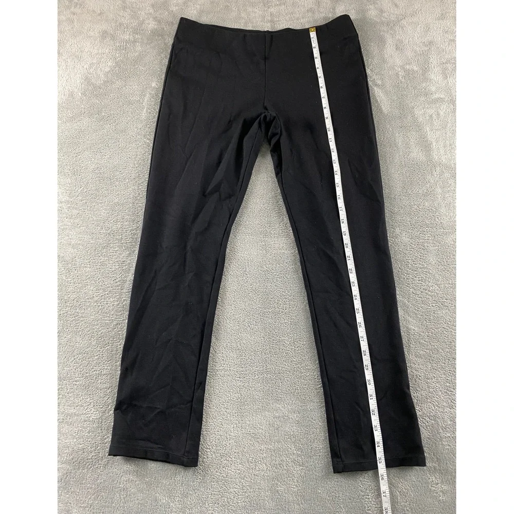 Lauren Ralph Lauren Womens Medium Black Knit Pull On Slim Straight Leg Pants